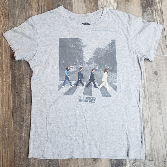 Size Large Beetles Abby Road Gray TShirt - Picture 1 of 4